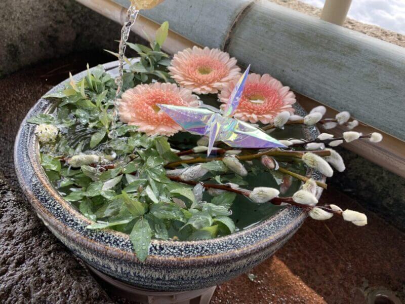 犀川神社の花手水